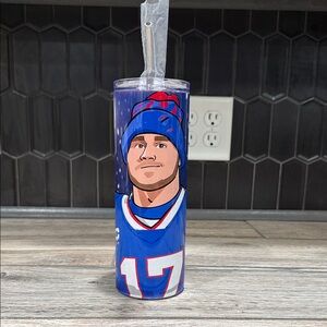 Blue and Red Sports Tumbler with Straw 20oz